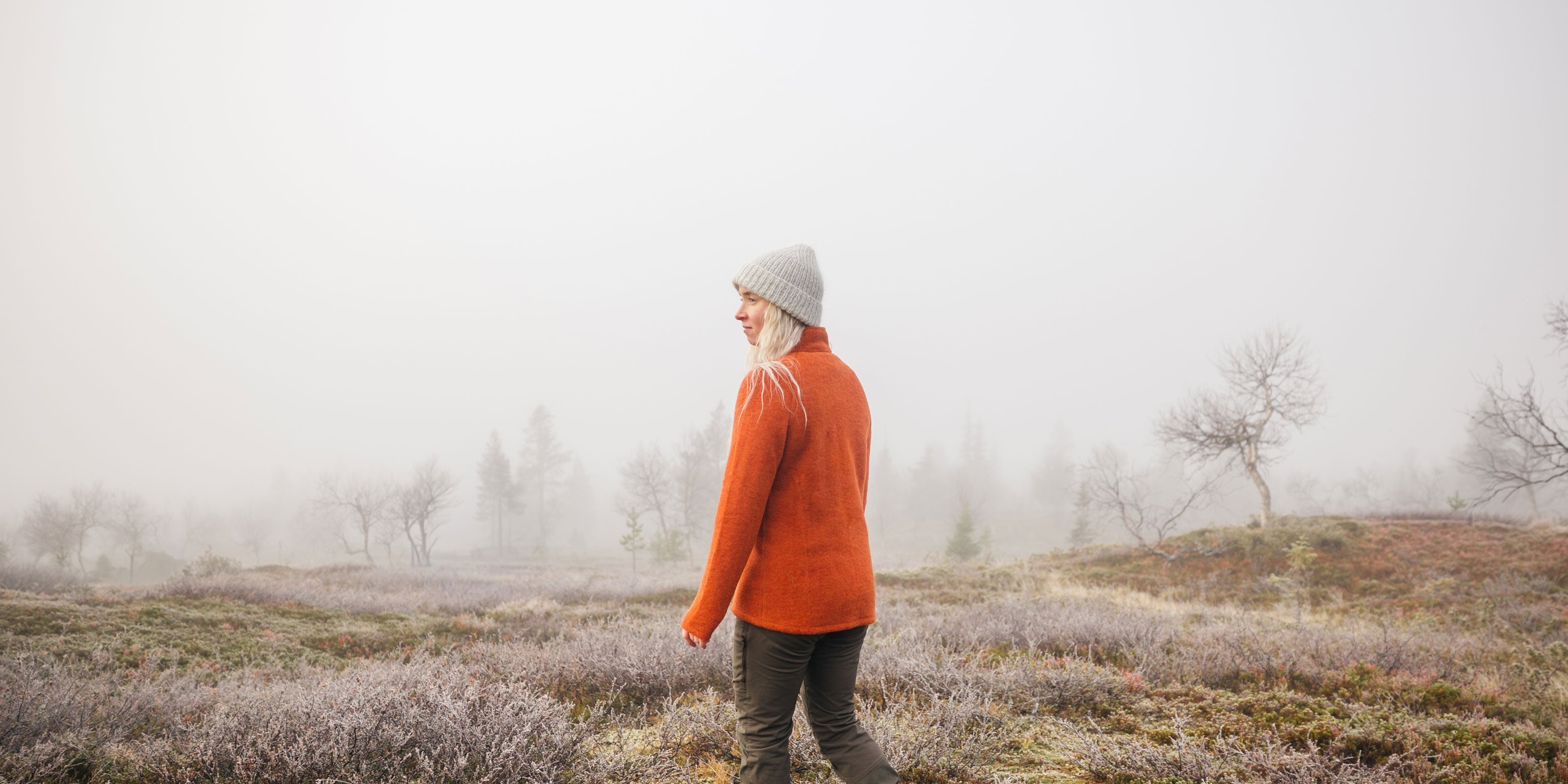 Naisten villafleecetakki, hilla, Ruskovilla