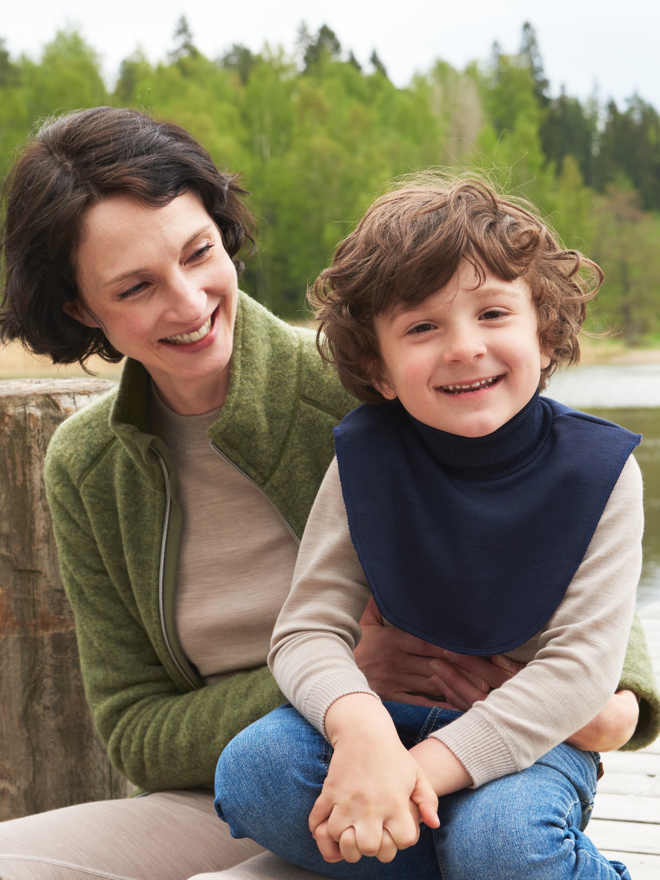 Lasten kauluri merinovillaa, sininen - Ruskovilla