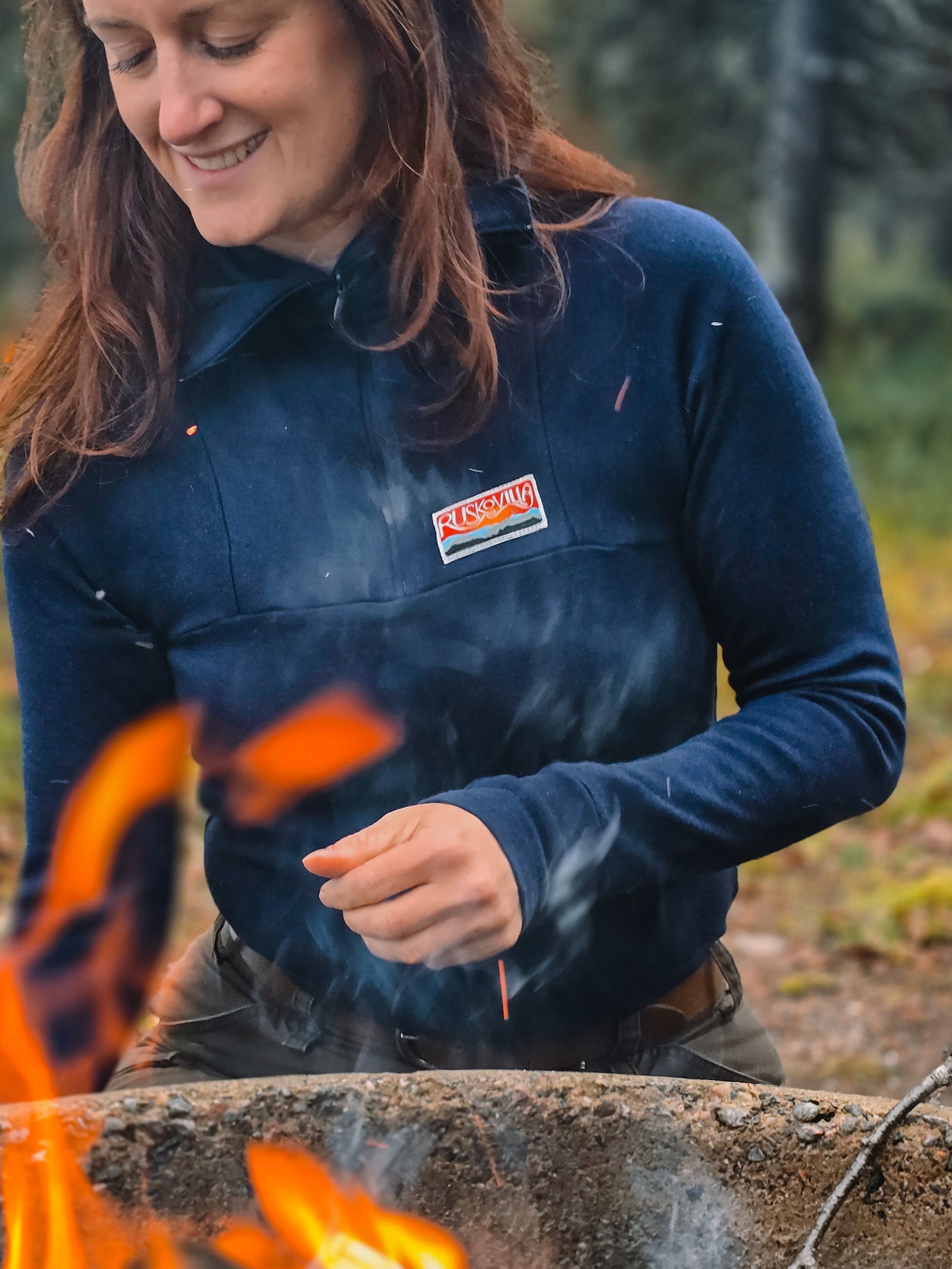 Ulkoilupaita sininen, unisex, 100% merinovillaa