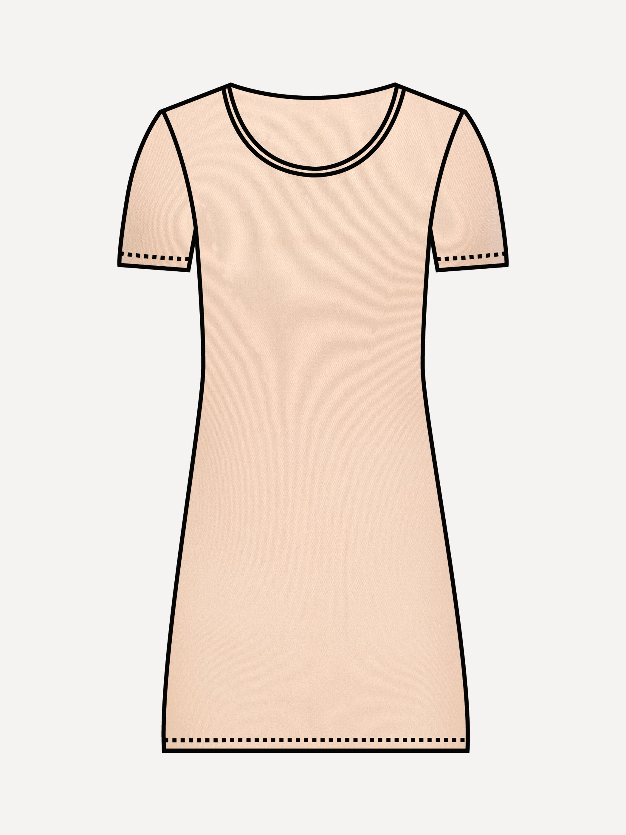 Naisten alusmekko silkkiä, puuteri