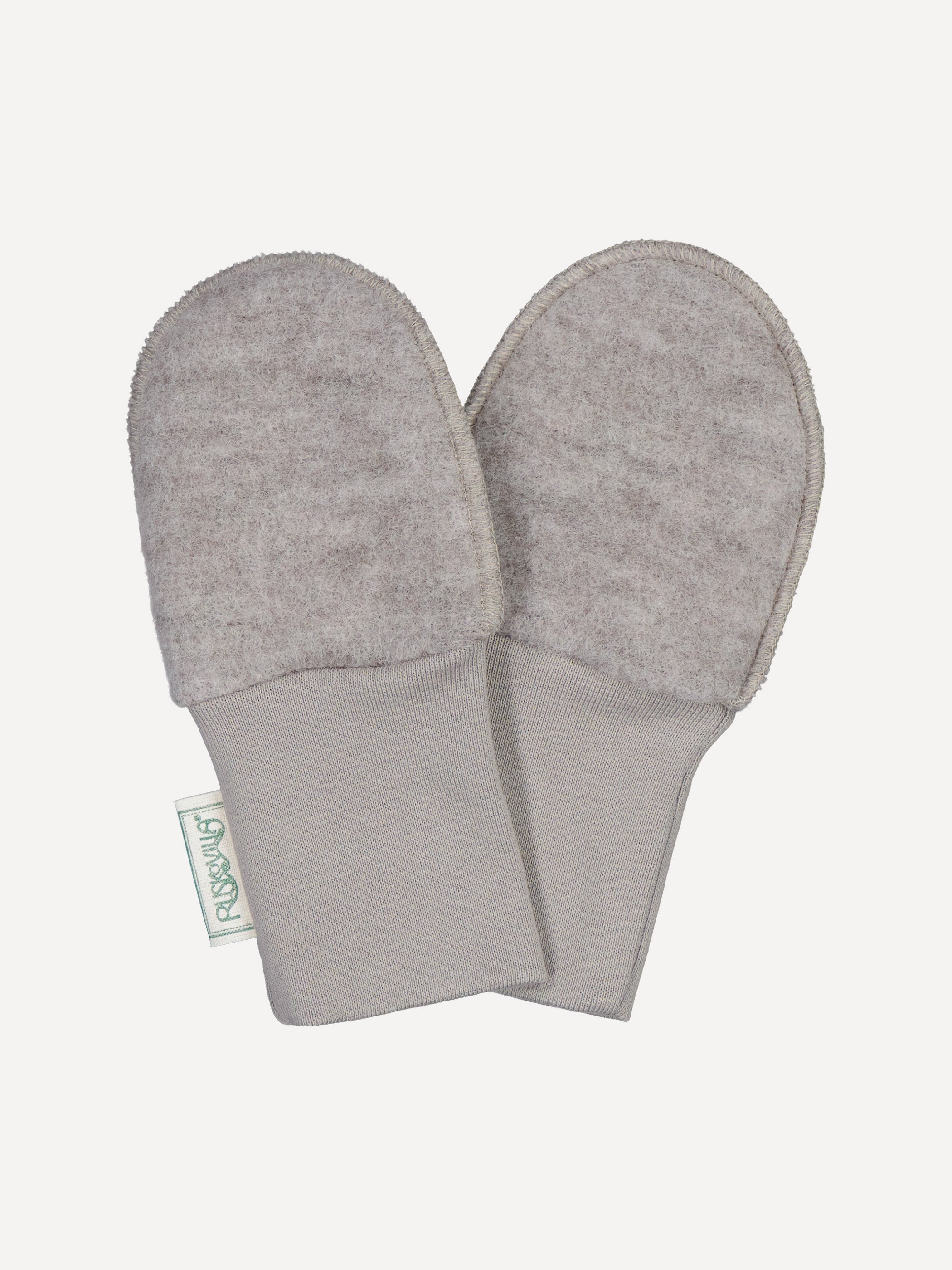 OUTLET: Baby mittens, wool fleece, greige