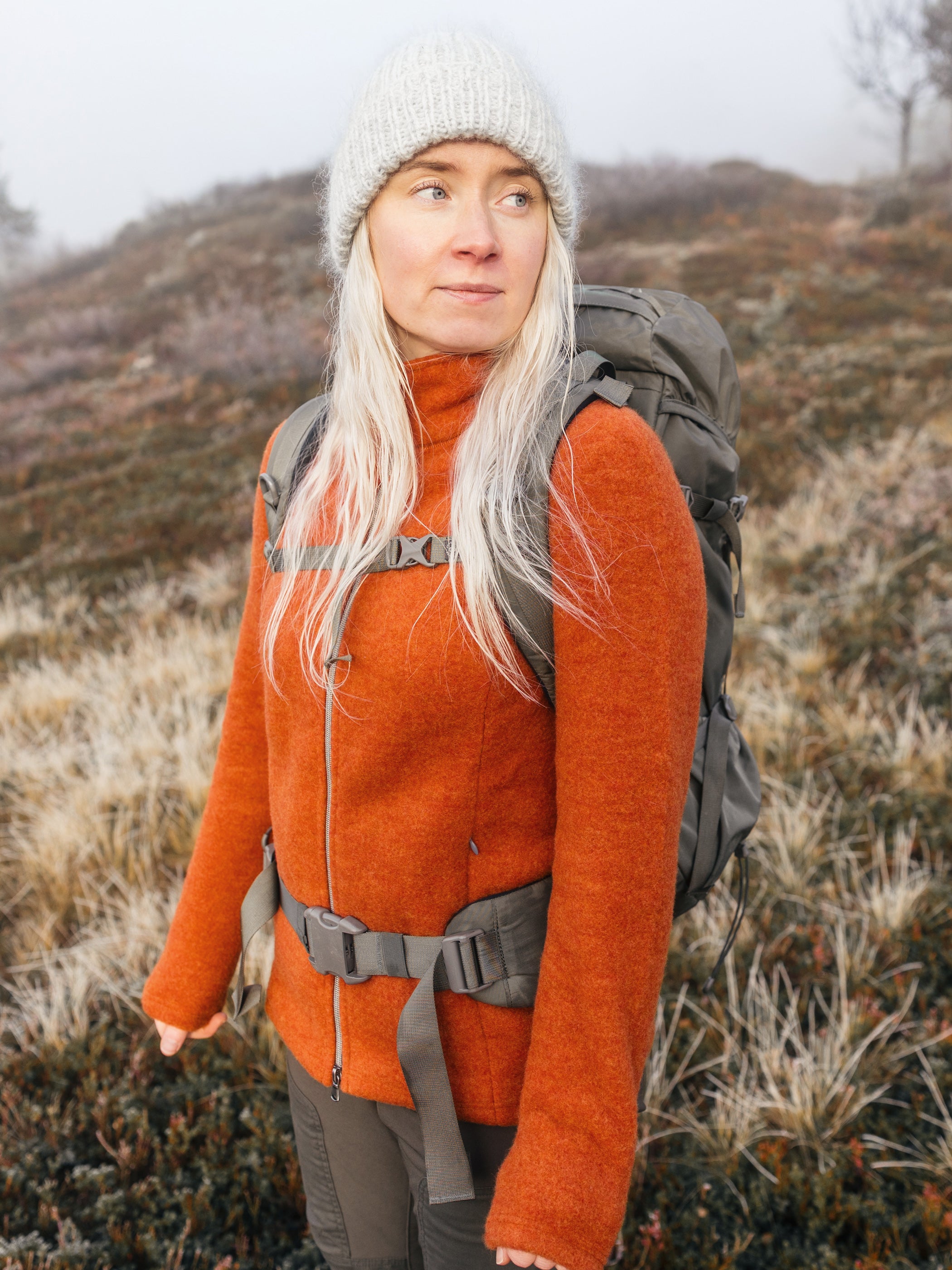 Naisten villafleecetakki, hilla - Ruskovilla