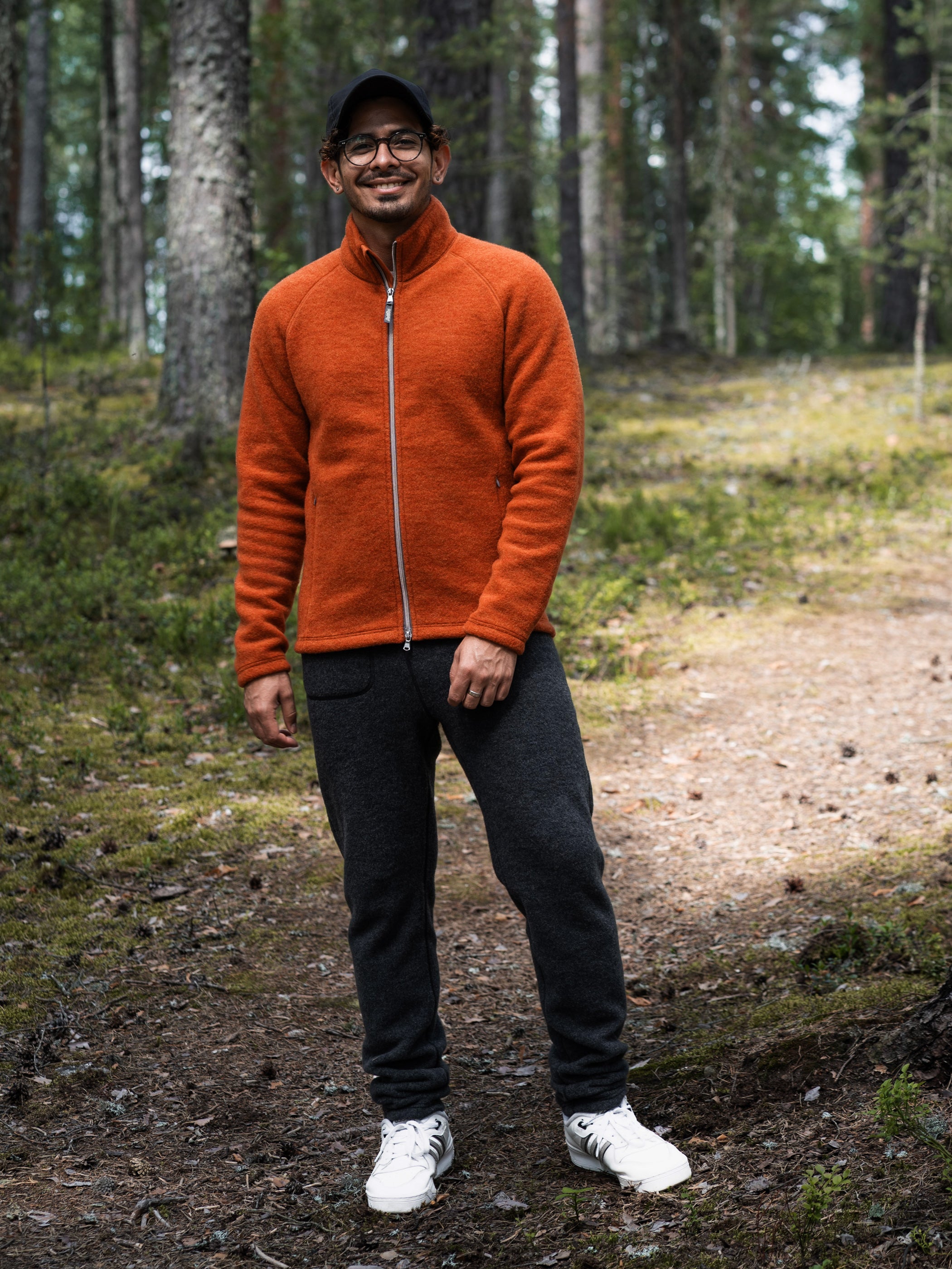 Ruskovilla miesten villafleecetakki, hilla, ja villafleecehousut, antrasiitti