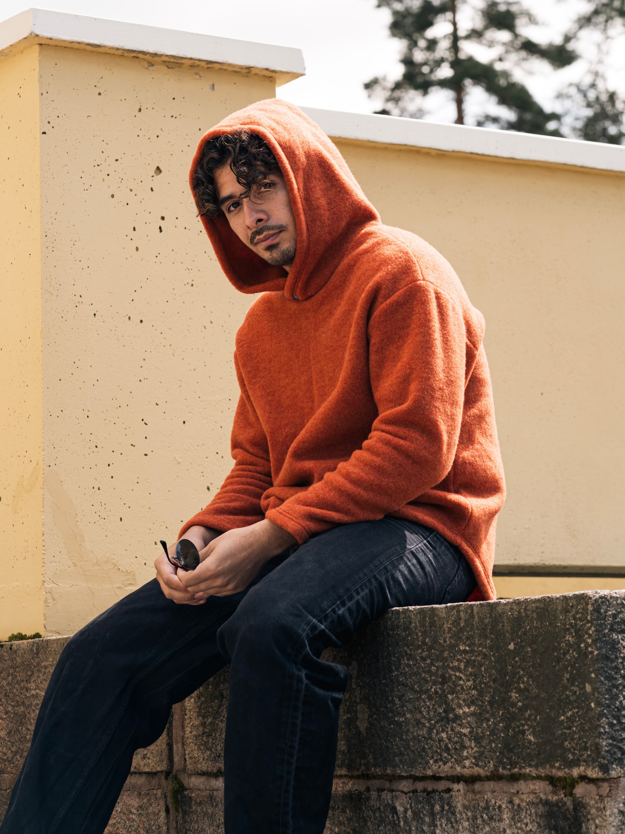 Ruskovilla villaflecehuppari, hiilla, unisex