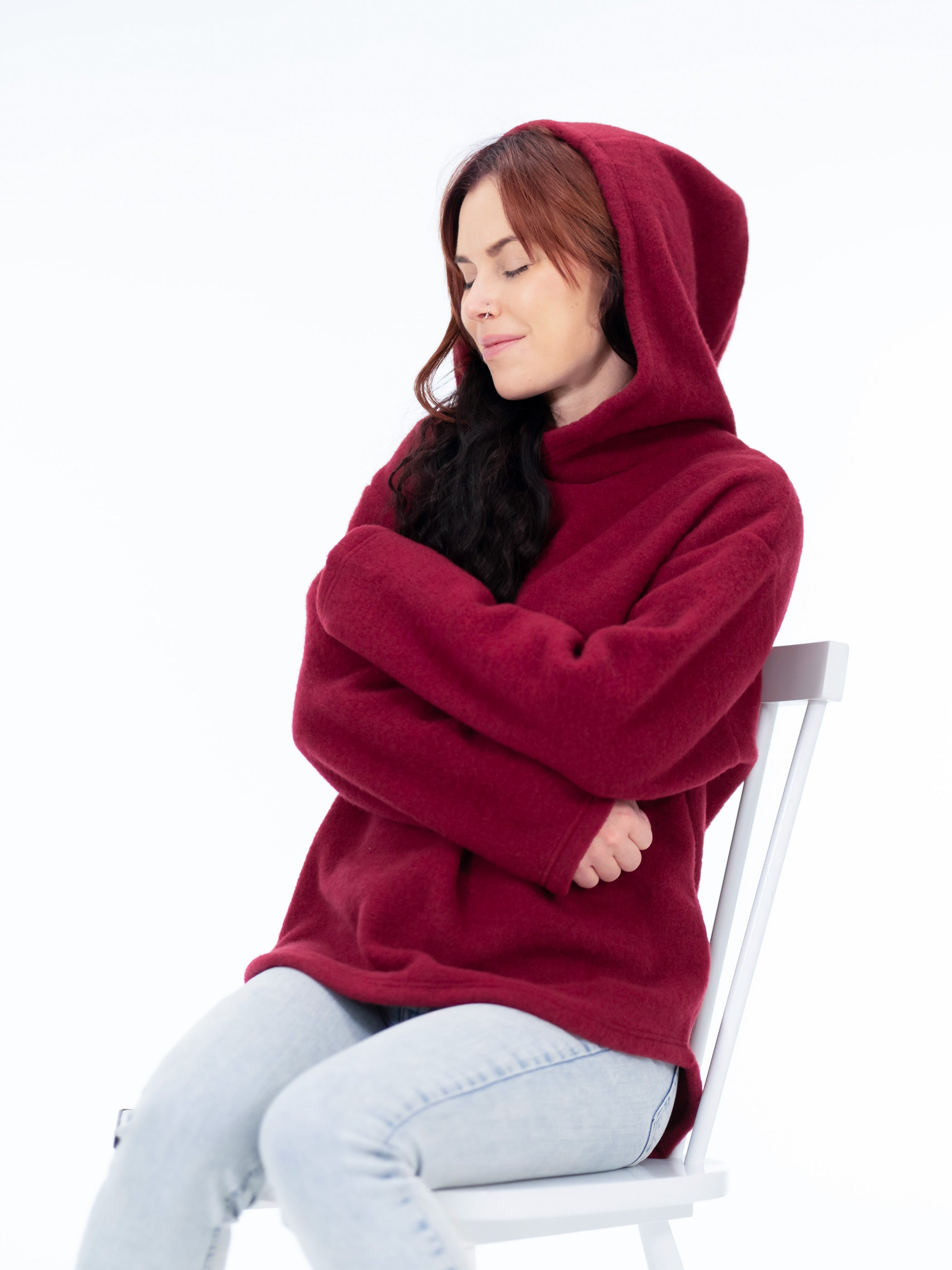 Merinovillafleece huppari, karpalo, Ruskovilla