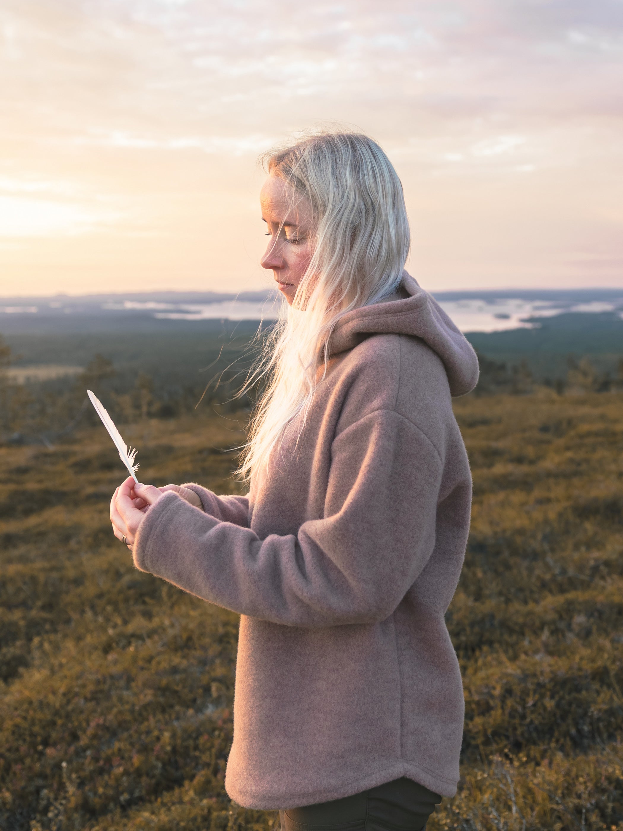 Huppari 100% merinovillafleece, kanerva, unisex, Ruskovilla