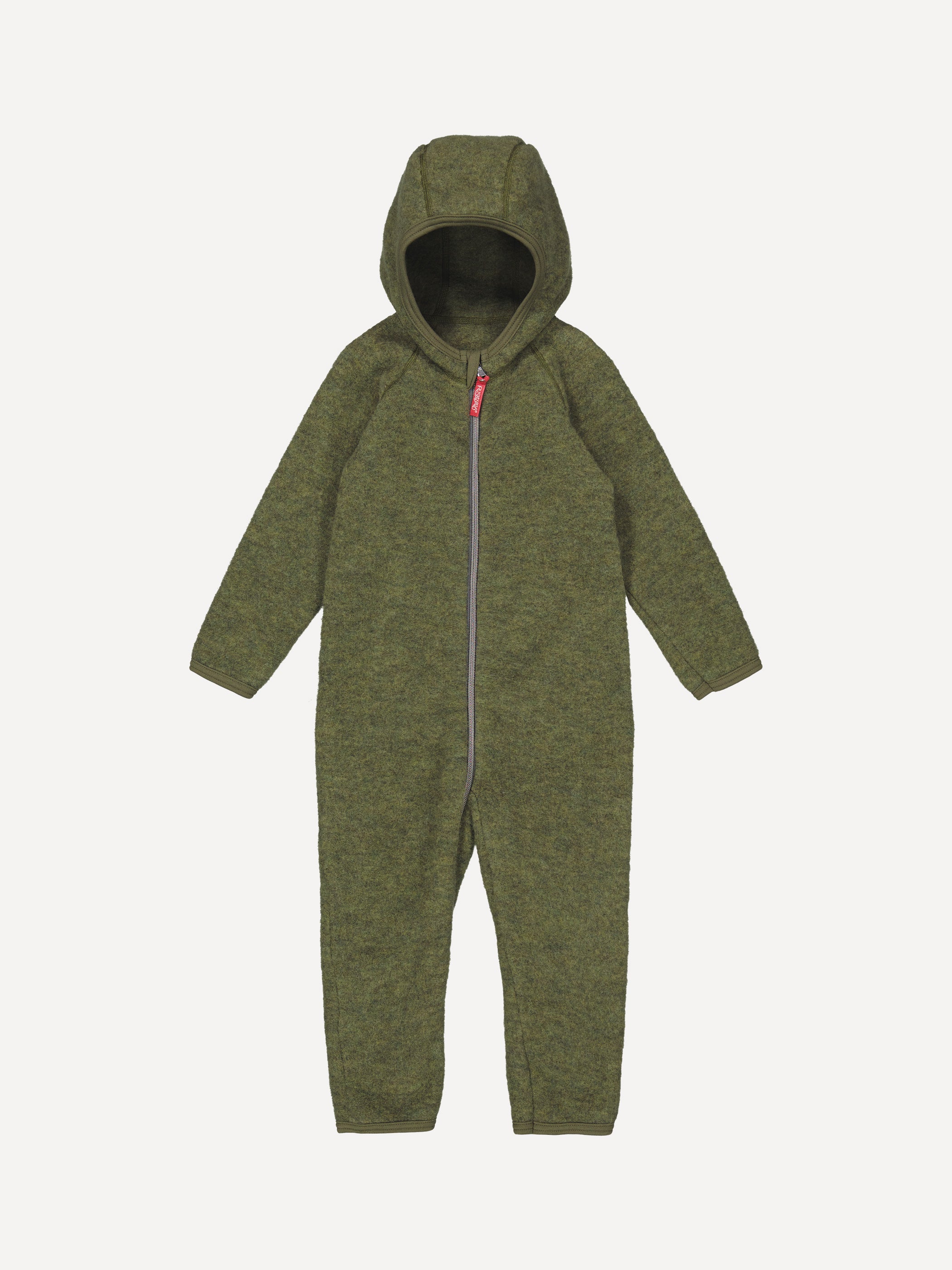 Children's overalls, wool fleece, moss