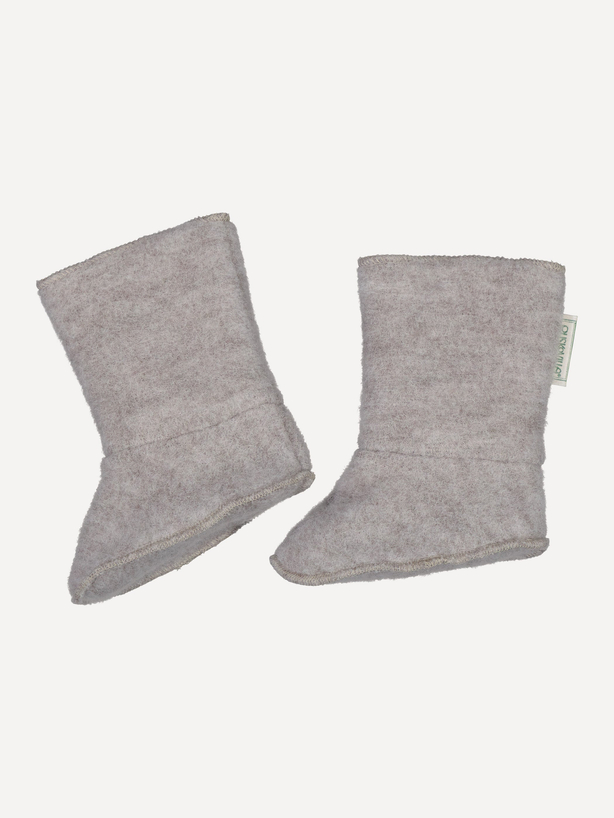 OUTLET: Baby booties, wool fleece, greige