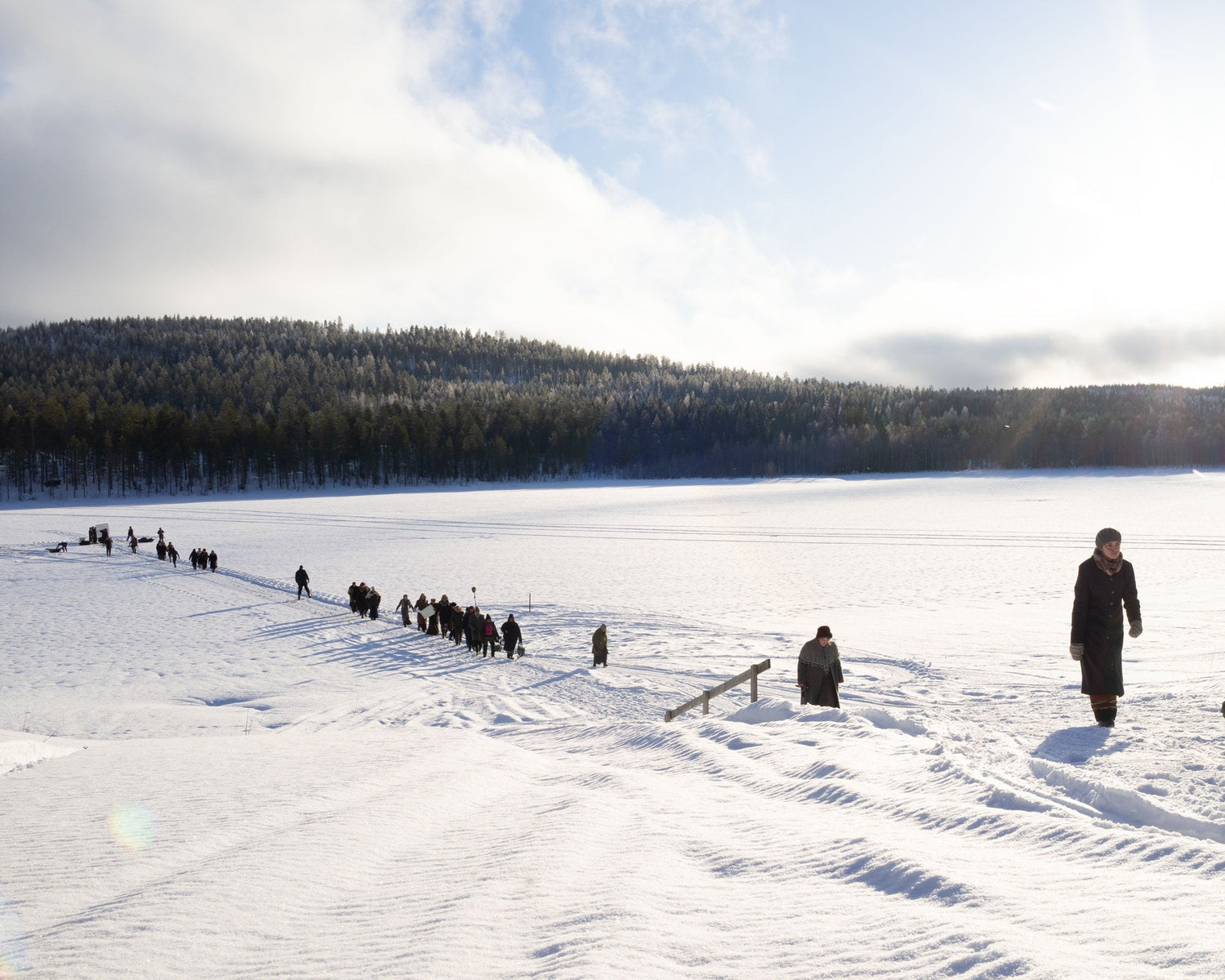 Winter filming conditions can be harsh, such as in this "Valitut" filming location.