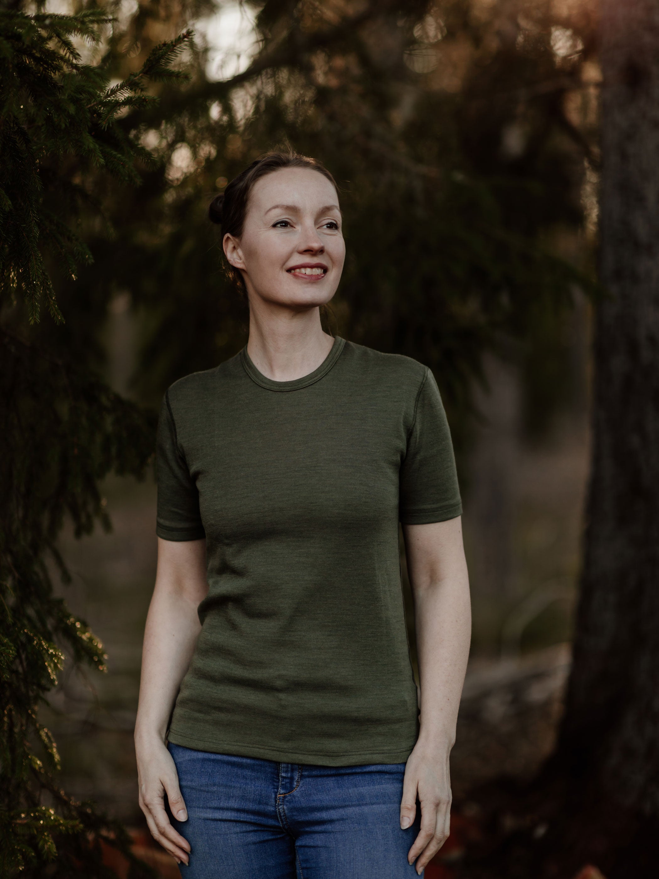 T-shirt, merino wool, unisex, green