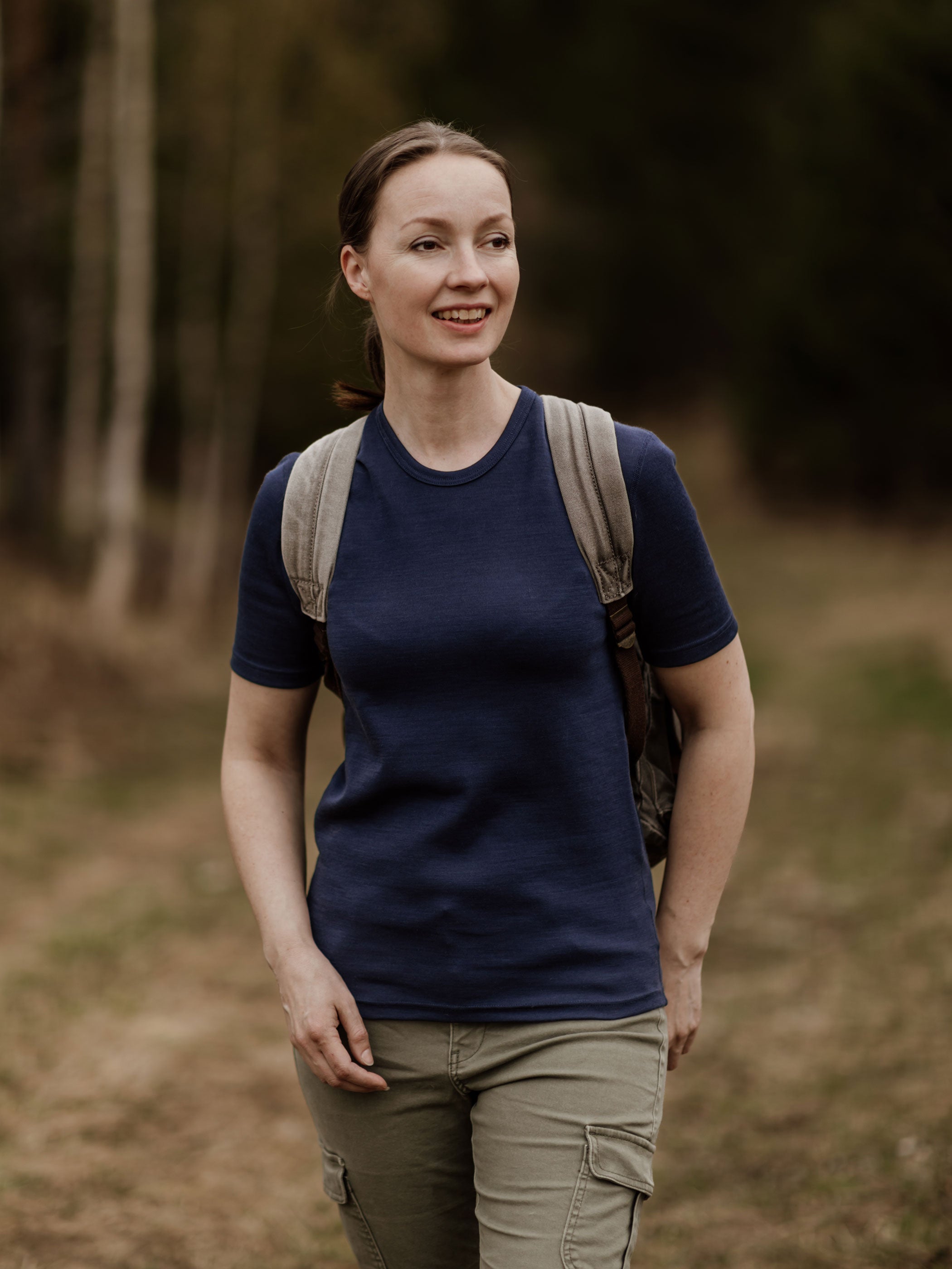 T-shirt, merino wool, unisex, blue