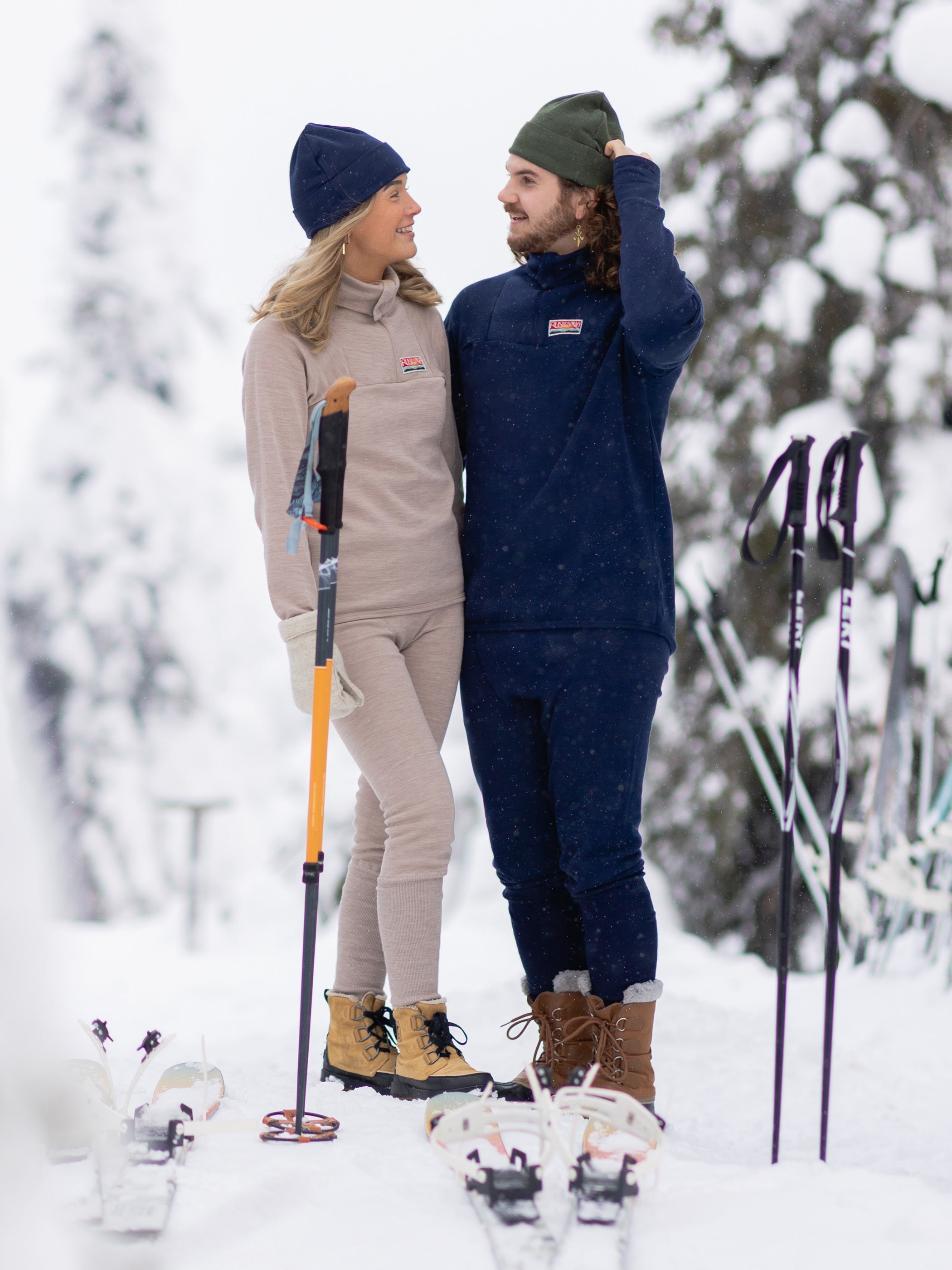 Ulkoilupaita merinovillaa, unisex, hiekka - Ruskovilla