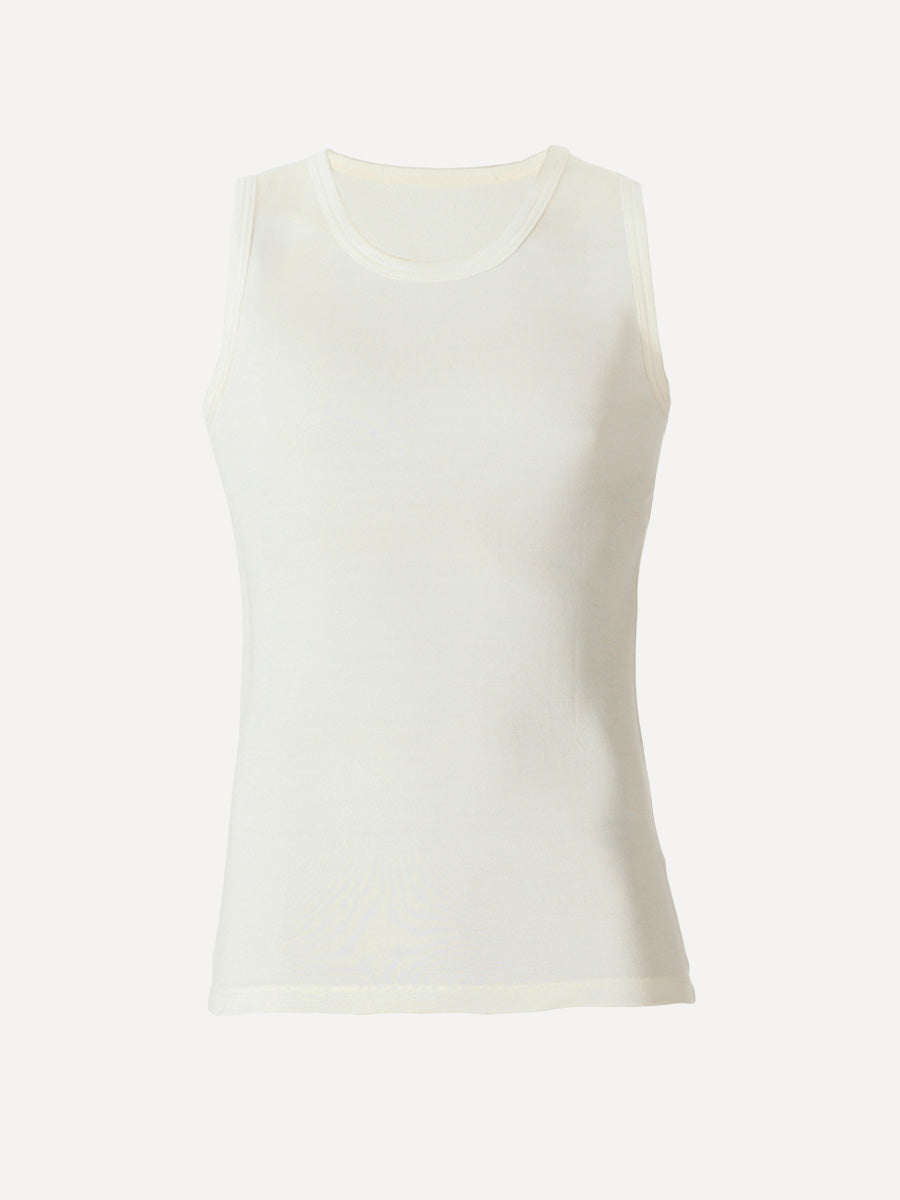 OUTLET: Children's sleeveless shirt, silk, white