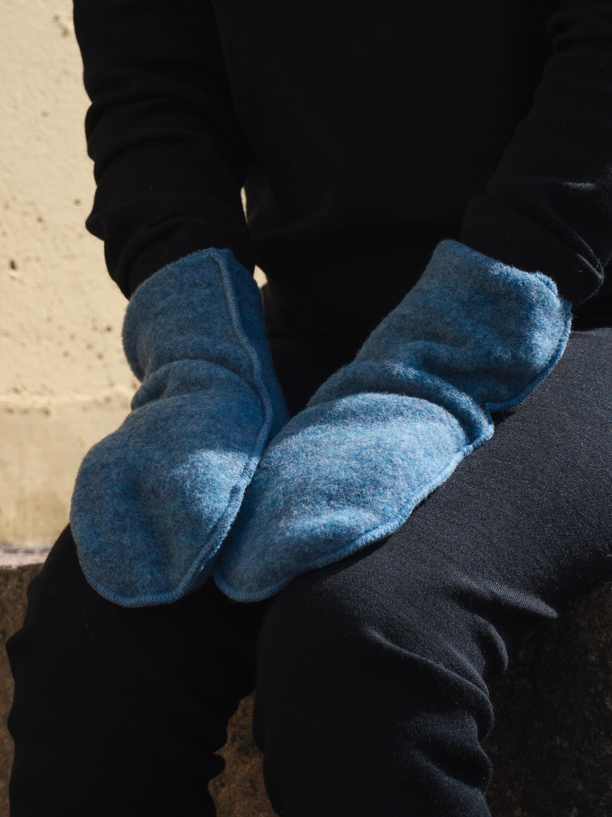 Lasten villafleecelapaset, taivaansininen, Ruskovilla