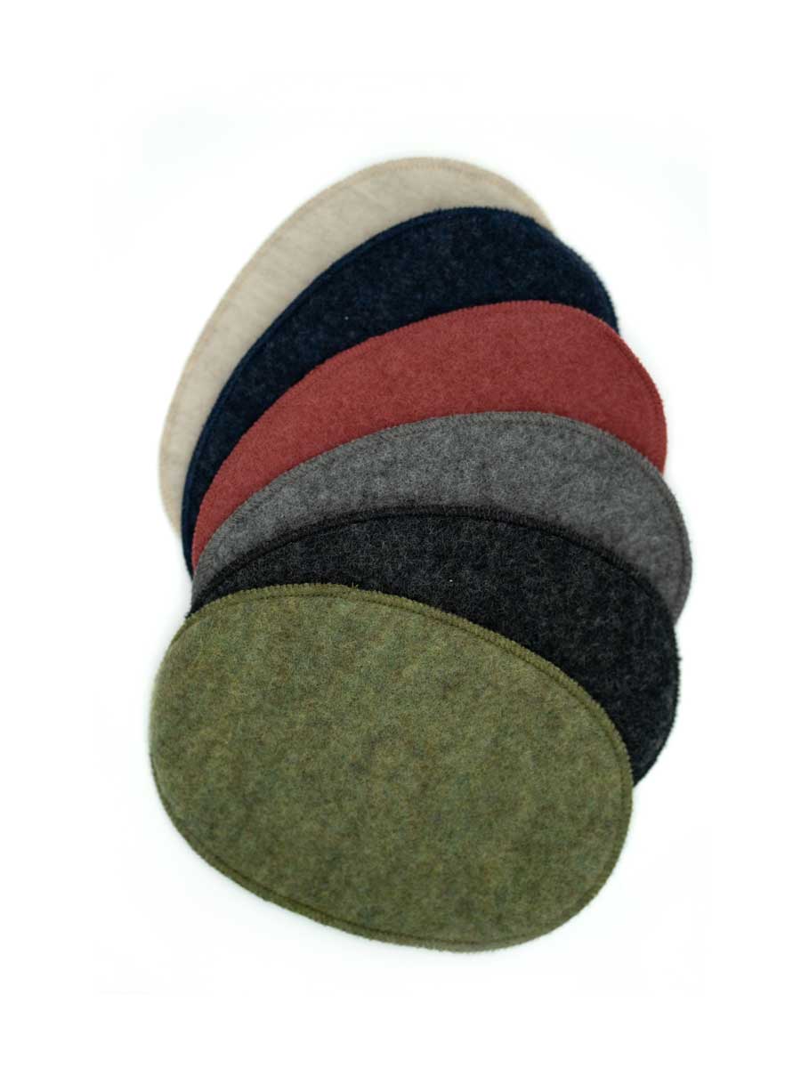 Ruskovilla oval shaped wool fleece patches